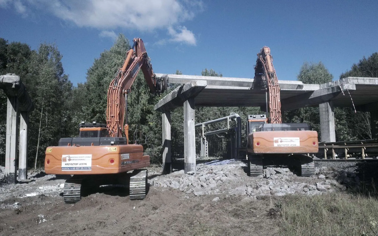 Polkowice: rozbiórka ustroju nośnego wiaduktu